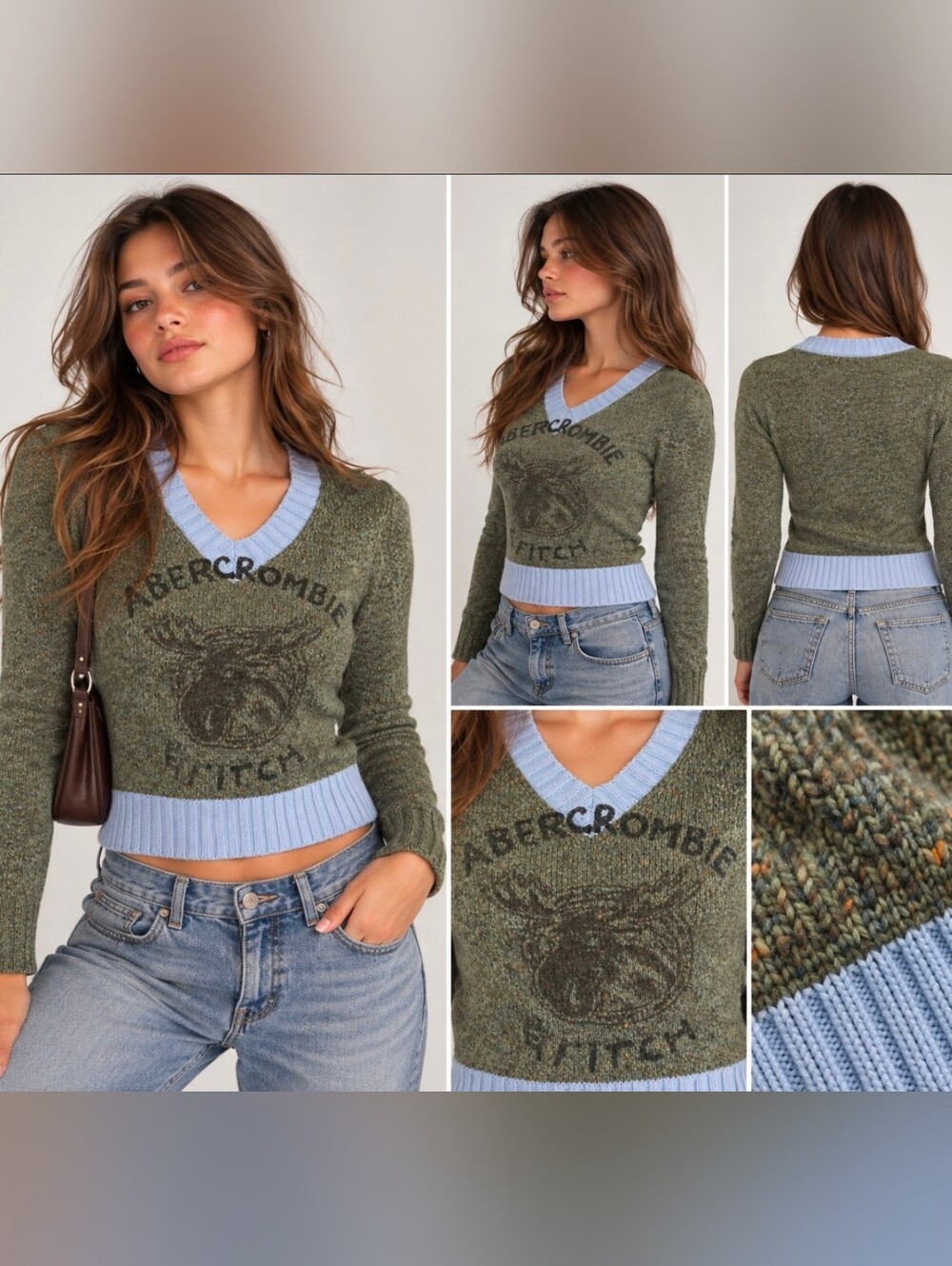Vintage Y2K Abercrombie & Fitch Wool Blend Sweater Tagged L Fits S